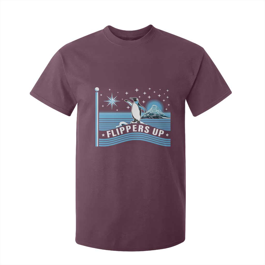 Funny Penguin Resist T Shirt For Kid Heard Island Flippers Up I Stand With Penguins TS02 Maroon Print Your Wear