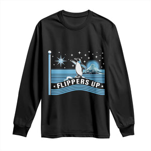 Funny Penguin Resist Long Sleeve Shirt Heard Island Flippers Up I Stand With Penguins TS02 Black Print Your Wear