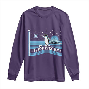 Funny Penguin Resist Long Sleeve Shirt Heard Island Flippers Up I Stand With Penguins TS02 Purple Print Your Wear