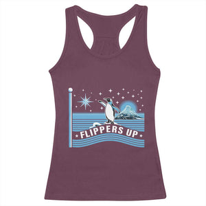 Funny Penguin Resist Racerback Tank Top Heard Island Flippers Up I Stand With Penguins TS02 Maroon Print Your Wear