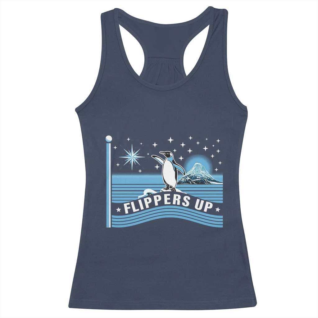 Funny Penguin Resist Racerback Tank Top Heard Island Flippers Up I Stand With Penguins TS02 Navy Print Your Wear
