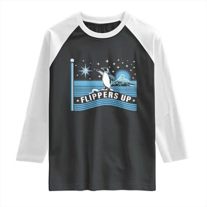 Funny Penguin Resist Raglan Shirt Heard Island Flippers Up I Stand With Penguins TS02 Black White Print Your Wear