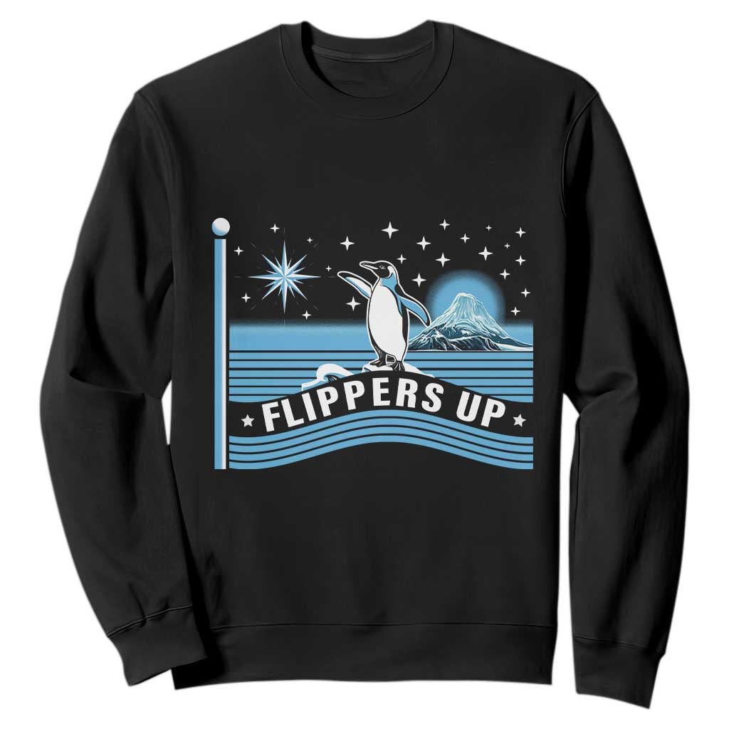 Funny Penguin Resist Sweatshirt Heard Island Flippers Up I Stand With Penguins TS02 Black Print Your Wear