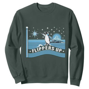 Funny Penguin Resist Sweatshirt Heard Island Flippers Up I Stand With Penguins TS02 Dark Forest Green Print Your Wear