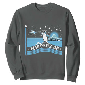 Funny Penguin Resist Sweatshirt Heard Island Flippers Up I Stand With Penguins TS02 Dark Heather Print Your Wear