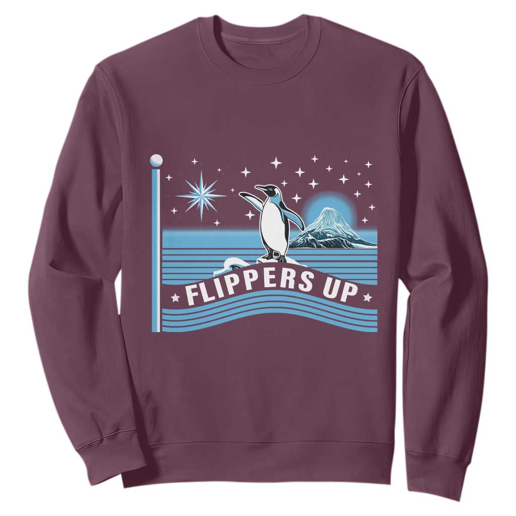 Funny Penguin Resist Sweatshirt Heard Island Flippers Up I Stand With Penguins TS02 Maroon Print Your Wear