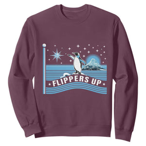 Funny Penguin Resist Sweatshirt Heard Island Flippers Up I Stand With Penguins TS02 Maroon Print Your Wear