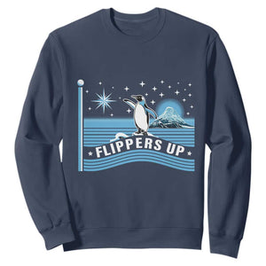 Funny Penguin Resist Sweatshirt Heard Island Flippers Up I Stand With Penguins TS02 Navy Print Your Wear