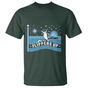 Funny Penguin Resist T Shirt Heard Island Flippers Up I Stand With Penguins TS02 Dark Forest Green Print Your Wear
