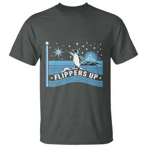 Funny Penguin Resist T Shirt Heard Island Flippers Up I Stand With Penguins TS02 Dark Heather Print Your Wear