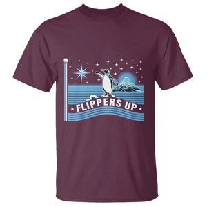 Funny Penguin Resist T Shirt Heard Island Flippers Up I Stand With Penguins TS02 Maroon Print Your Wear