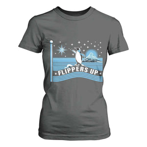 Funny Penguin Resist T Shirt For Women Heard Island Flippers Up I Stand With Penguins TS02 Dark Heather Print Your Wear
