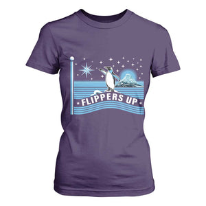 Funny Penguin Resist T Shirt For Women Heard Island Flippers Up I Stand With Penguins TS02 Purple Print Your Wear