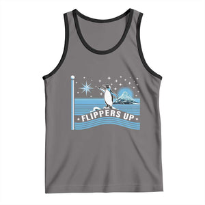 Funny Penguin Resist Tank Top Heard Island Flippers Up I Stand With Penguins TS02 Deep Heather Black Print Your Wear