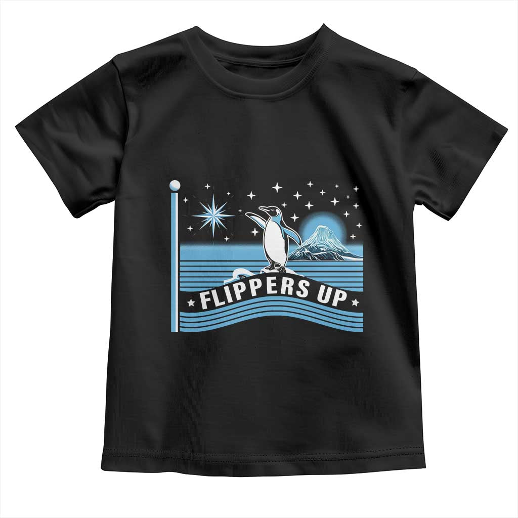 Funny Penguin Resist Toddler T Shirt Heard Island Flippers Up I Stand With Penguins TS02 Black Print Your Wear