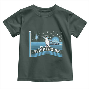 Funny Penguin Resist Toddler T Shirt Heard Island Flippers Up I Stand With Penguins TS02 Dark Forest Green Print Your Wear