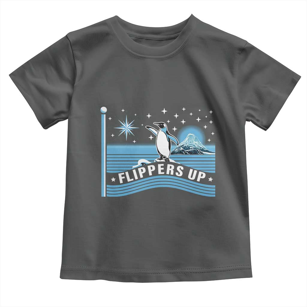Funny Penguin Resist Toddler T Shirt Heard Island Flippers Up I Stand With Penguins TS02 Dark Heather Print Your Wear