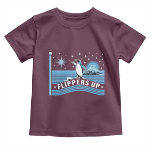 Funny Penguin Resist Toddler T Shirt Heard Island Flippers Up I Stand With Penguins TS02 Maroon Print Your Wear