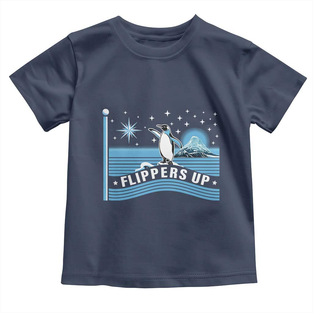 Funny Penguin Resist Toddler T Shirt Heard Island Flippers Up I Stand With Penguins TS02 Navy Print Your Wear