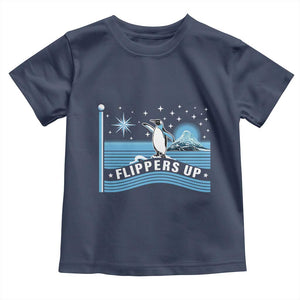 Funny Penguin Resist Toddler T Shirt Heard Island Flippers Up I Stand With Penguins TS02 Navy Print Your Wear