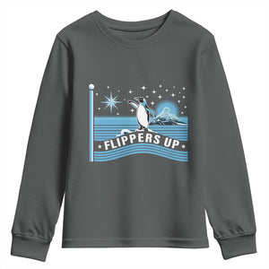 Funny Penguin Resist Youth Sweatshirt Heard Island Flippers Up I Stand With Penguins TS02 Dark Heather Print Your Wear