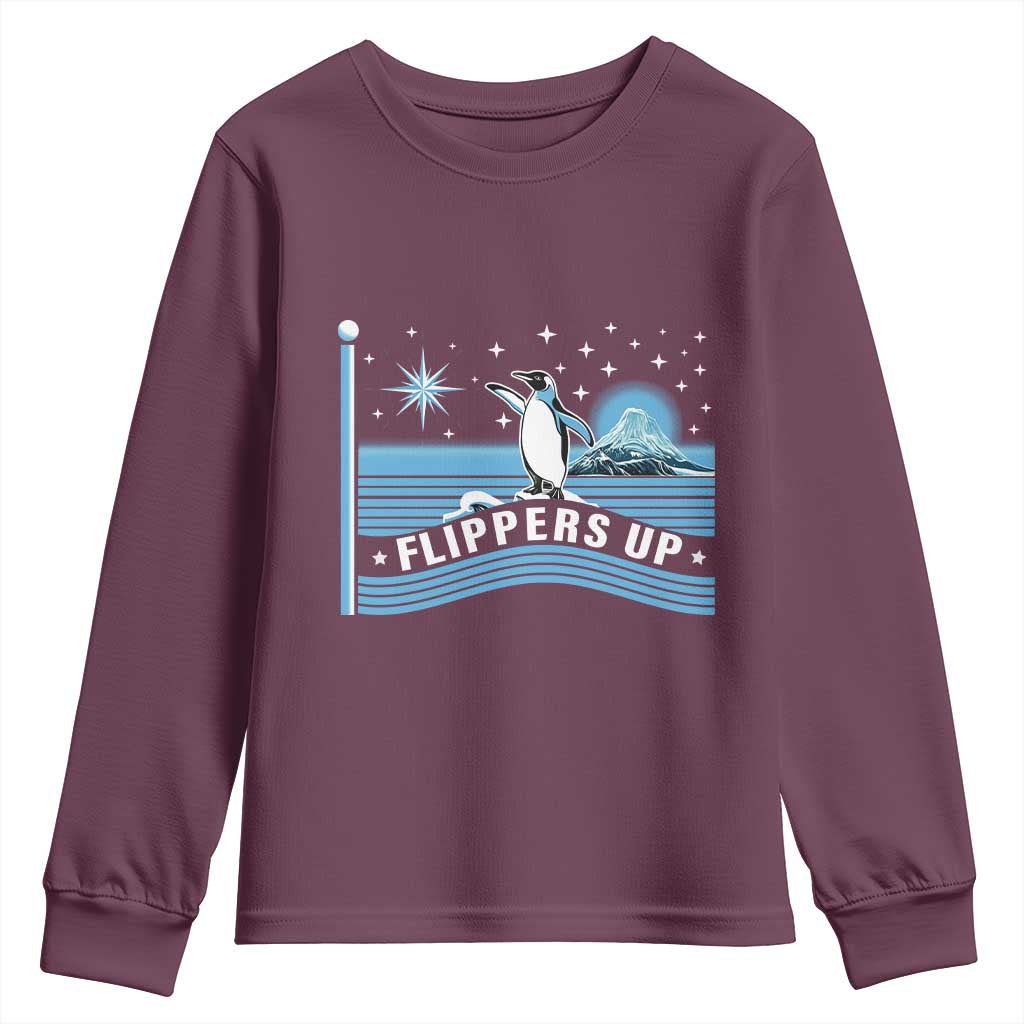 Funny Penguin Resist Youth Sweatshirt Heard Island Flippers Up I Stand With Penguins TS02 Maroon Print Your Wear