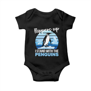 Funny Penguin Resist Baby Onesie Flippers Up I Stand With The Penguins TS02 Black Print Your Wear