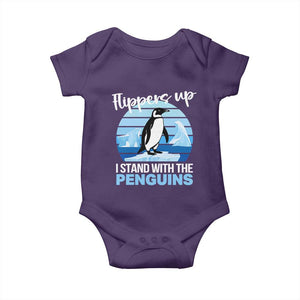 Funny Penguin Resist Baby Onesie Flippers Up I Stand With The Penguins TS02 Purple Print Your Wear