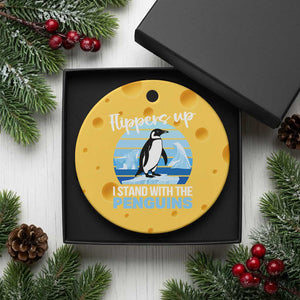 Funny Penguin Resist Ceramic Ornament Flippers Up I Stand With The Penguins TS02 1pc Yellow Cheese Print Your Wear