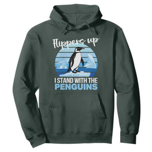 Funny Penguin Resist Hoodie Flippers Up I Stand With The Penguins TS02 Dark Forest Green Print Your Wear