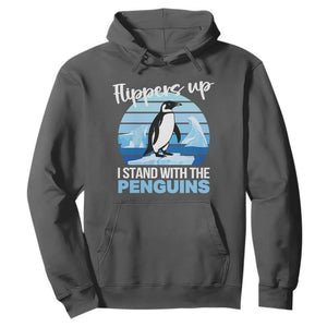 Funny Penguin Resist Hoodie Flippers Up I Stand With The Penguins TS02 Dark Heather Print Your Wear