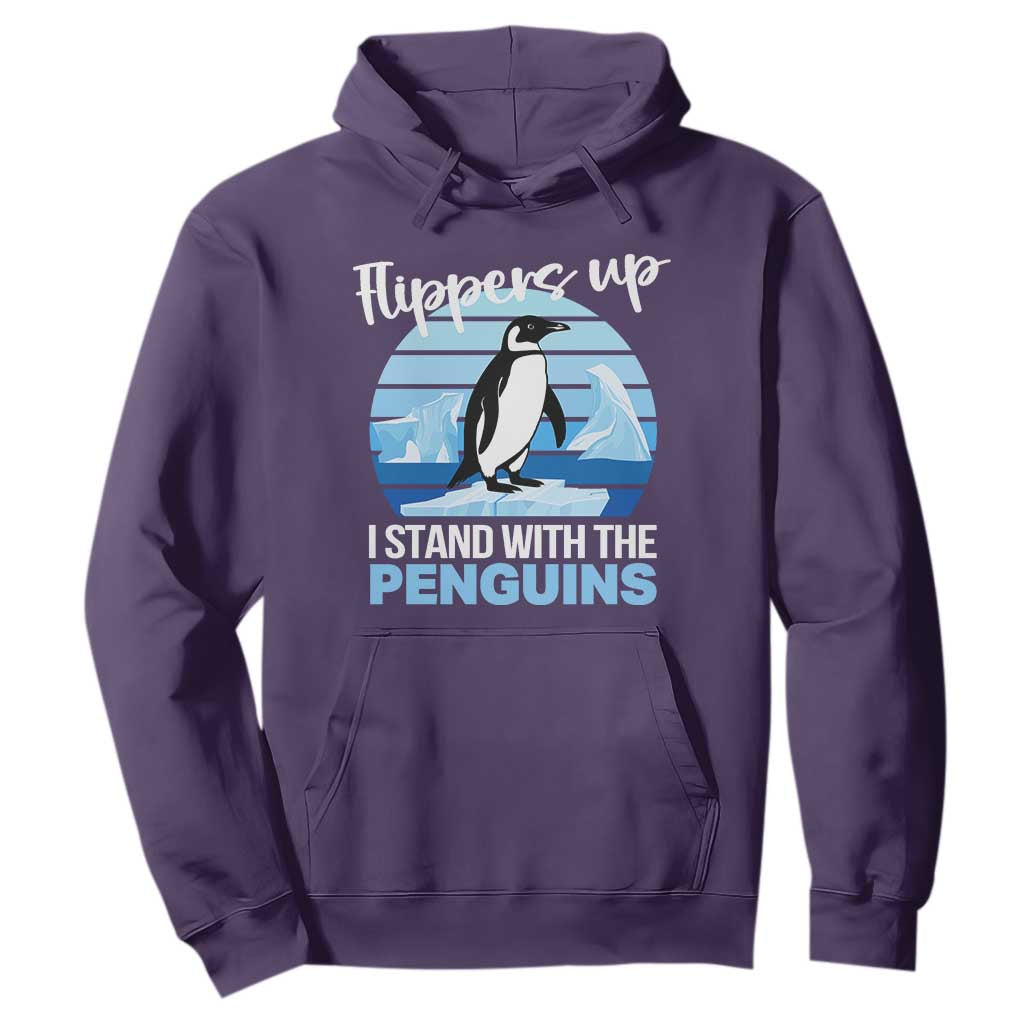 Funny Penguin Resist Hoodie Flippers Up I Stand With The Penguins TS02 Purple Print Your Wear