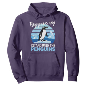 Funny Penguin Resist Hoodie Flippers Up I Stand With The Penguins TS02 Purple Print Your Wear