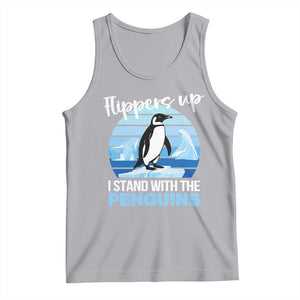 Funny Penguin Resist Tank Top Flippers Up I Stand With The Penguins TS02 Athletic Heather Print Your Wear