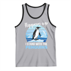 Funny Penguin Resist Tank Top Flippers Up I Stand With The Penguins TS02 Athletic Heather Black Print Your Wear