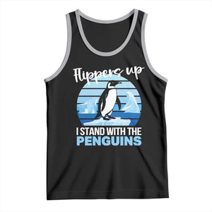 Funny Penguin Resist Tank Top Flippers Up I Stand With The Penguins TS02 Black Athletic Heather Print Your Wear