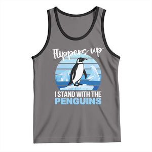 Funny Penguin Resist Tank Top Flippers Up I Stand With The Penguins TS02 Deep Heather Black Print Your Wear