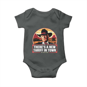 Trump Tariffs Cowboy Baby Onesie Theres A New Tariff In Town Western TS02 Dark Heather Print Your Wear