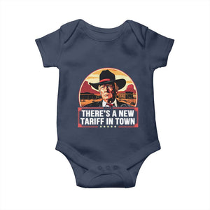 Trump Tariffs Cowboy Baby Onesie Theres A New Tariff In Town Western TS02 Navy Print Your Wear