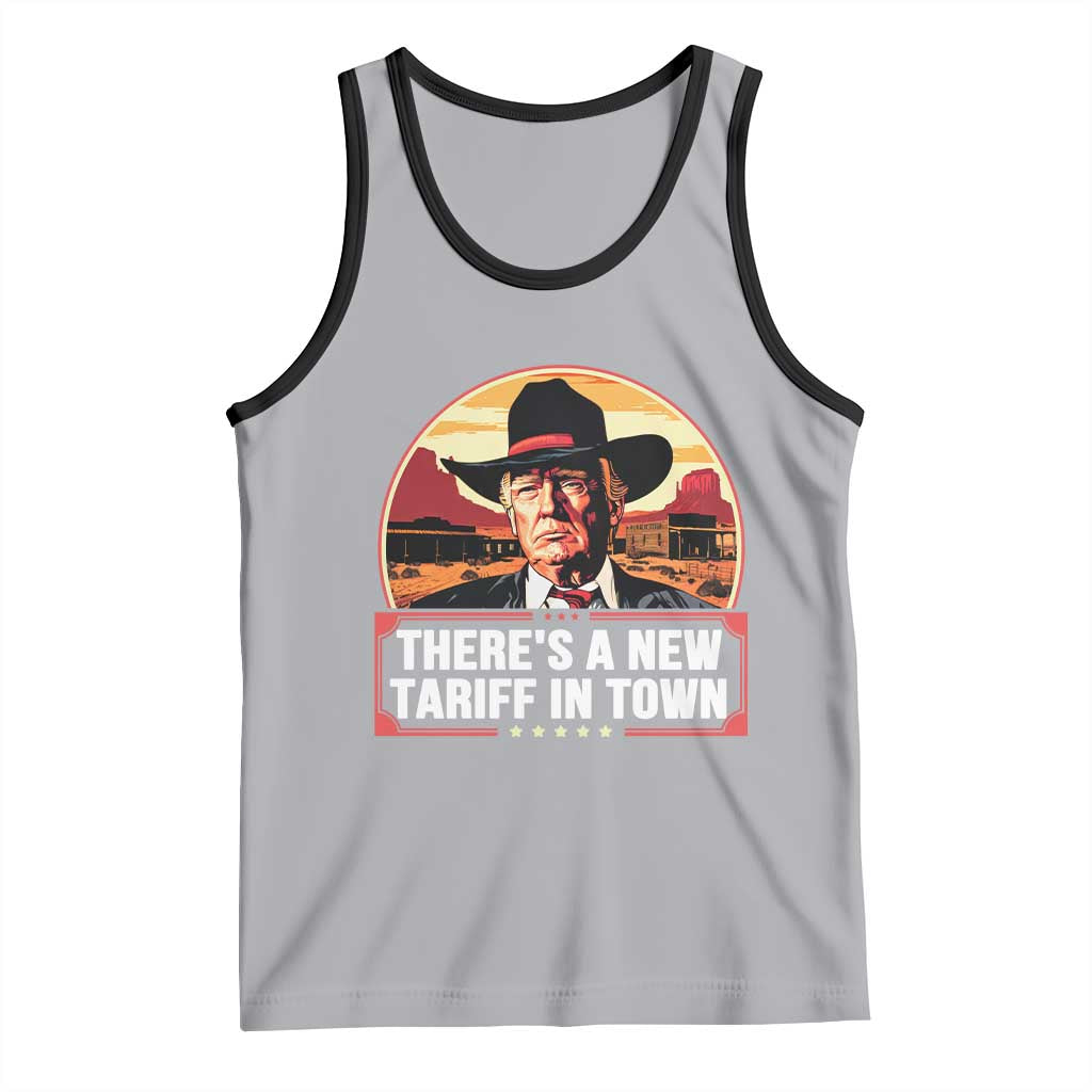 Trump Tariffs Cowboy Tank Top Theres A New Tariff In Town Western TS02 Athletic Heather Black Print Your Wear