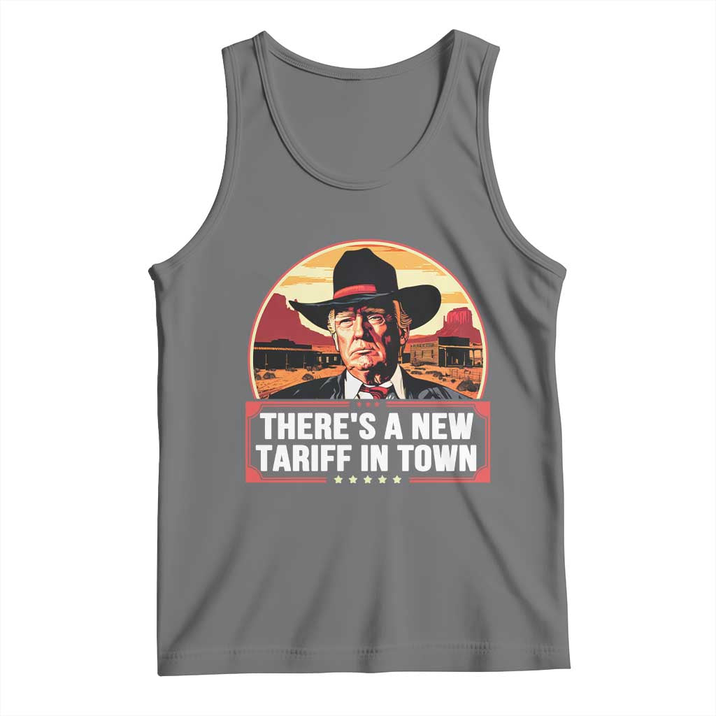 Trump Tariffs Cowboy Tank Top Theres A New Tariff In Town Western TS02 Black Heather Print Your Wear