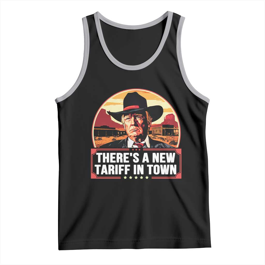 Trump Tariffs Cowboy Tank Top Theres A New Tariff In Town Western TS02 Black Athletic Heather Print Your Wear