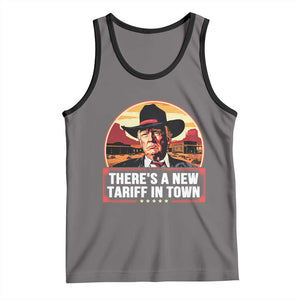 Trump Tariffs Cowboy Tank Top Theres A New Tariff In Town Western TS02 Deep Heather Black Print Your Wear