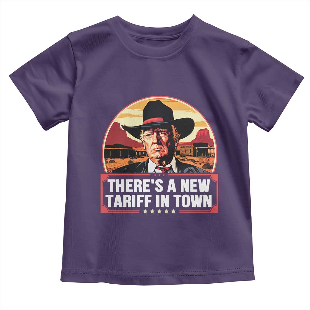 Trump Tariffs Cowboy Toddler T Shirt Theres A New Tariff In Town Western TS02 Purple Print Your Wear