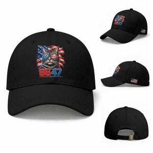 Cool 8647 Patriotic Cat Baseball Cap American Flag Sunglasses Tabby Cat Political Satire TS02 Baseball Cap Universal Fit Black Print Your Wear