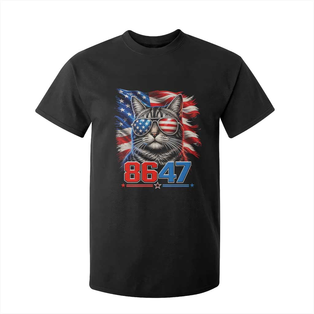 Cool 8647 Patriotic Cat T Shirt For Kid American Flag Sunglasses Tabby Cat Political Satire TS02 Black Print Your Wear