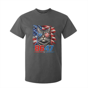 Cool 8647 Patriotic Cat T Shirt For Kid American Flag Sunglasses Tabby Cat Political Satire TS02 Dark Heather Print Your Wear