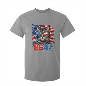 Cool 8647 Patriotic Cat T Shirt For Kid American Flag Sunglasses Tabby Cat Political Satire TS02 Sport Gray Print Your Wear