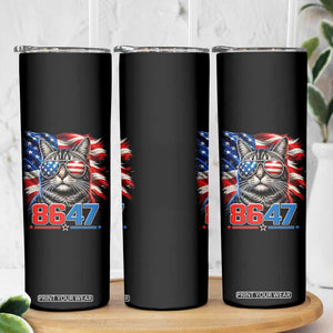 Cool 8647 Patriotic Cat Skinny Tumbler American Flag Sunglasses Tabby Cat Political Satire TS02 Print Your Wear