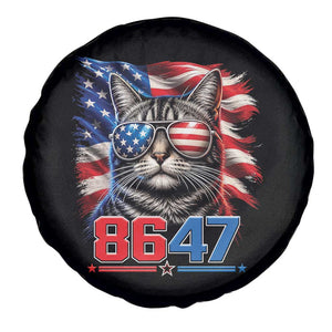 Cool 8647 Patriotic Cat Spare Tire Cover American Flag Sunglasses Tabby Cat Political Satire TS02 Print Your Wear